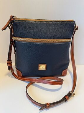 Authentic Dooney & Bourke Pebble Leather Crossbody - Midnight Blue